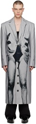 Y/Project Gray Jean Paul Gaultier Edition Trompe L'Oeil Janty Coat
