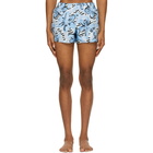 Marni Blue Brushed Daisy Print Swim Shorts