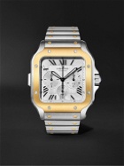 Cartier - Santos de Cartier Automatic Chronograph 43.3mm Interchangeable 18-Karat Gold, Stainless Steel and Rubber Watch, Ref. No. W2SA0008