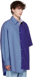 Hed Mayner Blue Layered Shirt
