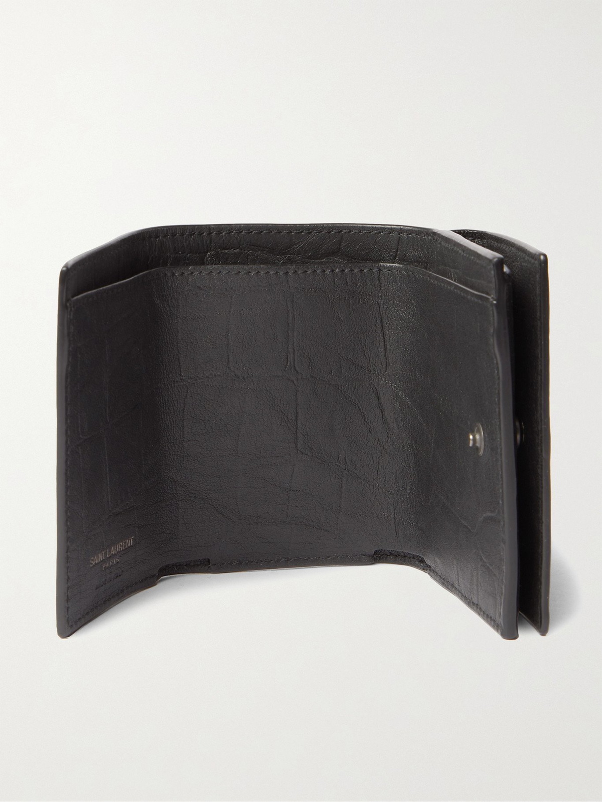 Logo-Appliquéd Croc-Effect Leather Wallet