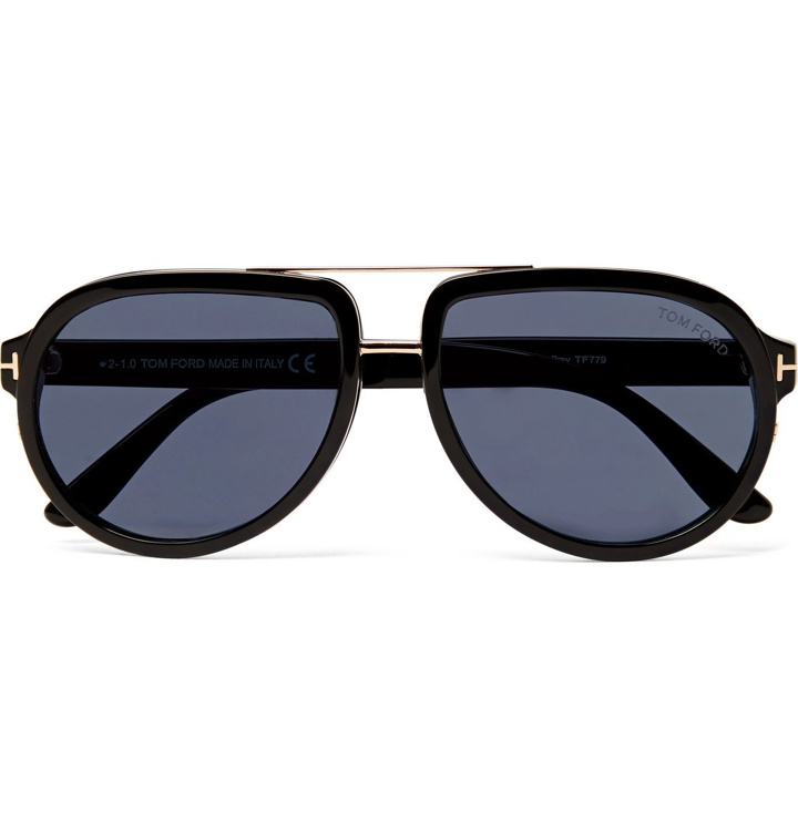 Photo: TOM FORD - Aviator-Style Acetate and Gold-Tone Sunglasses - Black