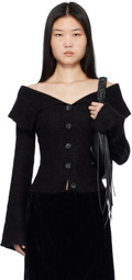 Holzweiler Black Off Shoulder Cardigan