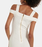 Balmain Ribbed-knit jersey midi dress