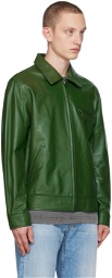 thisisneverthat Green Zip Leather Jacket