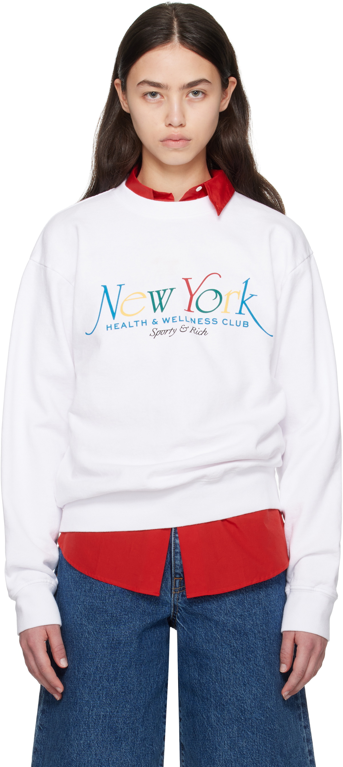 Sporty & Rich Off-White Athletic Sweatshirt Sporty & Rich