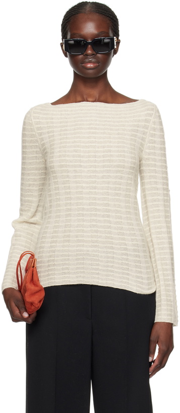 Photo: Guest in Residence Off-White Flare Long Sleeve T-Shirt