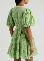 Kitri Coco Broderie Anglaise Cotton Mini Dress Light Green