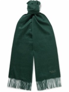 Mulberry - Logo-Embroidered Fringed Cashmere Scarf