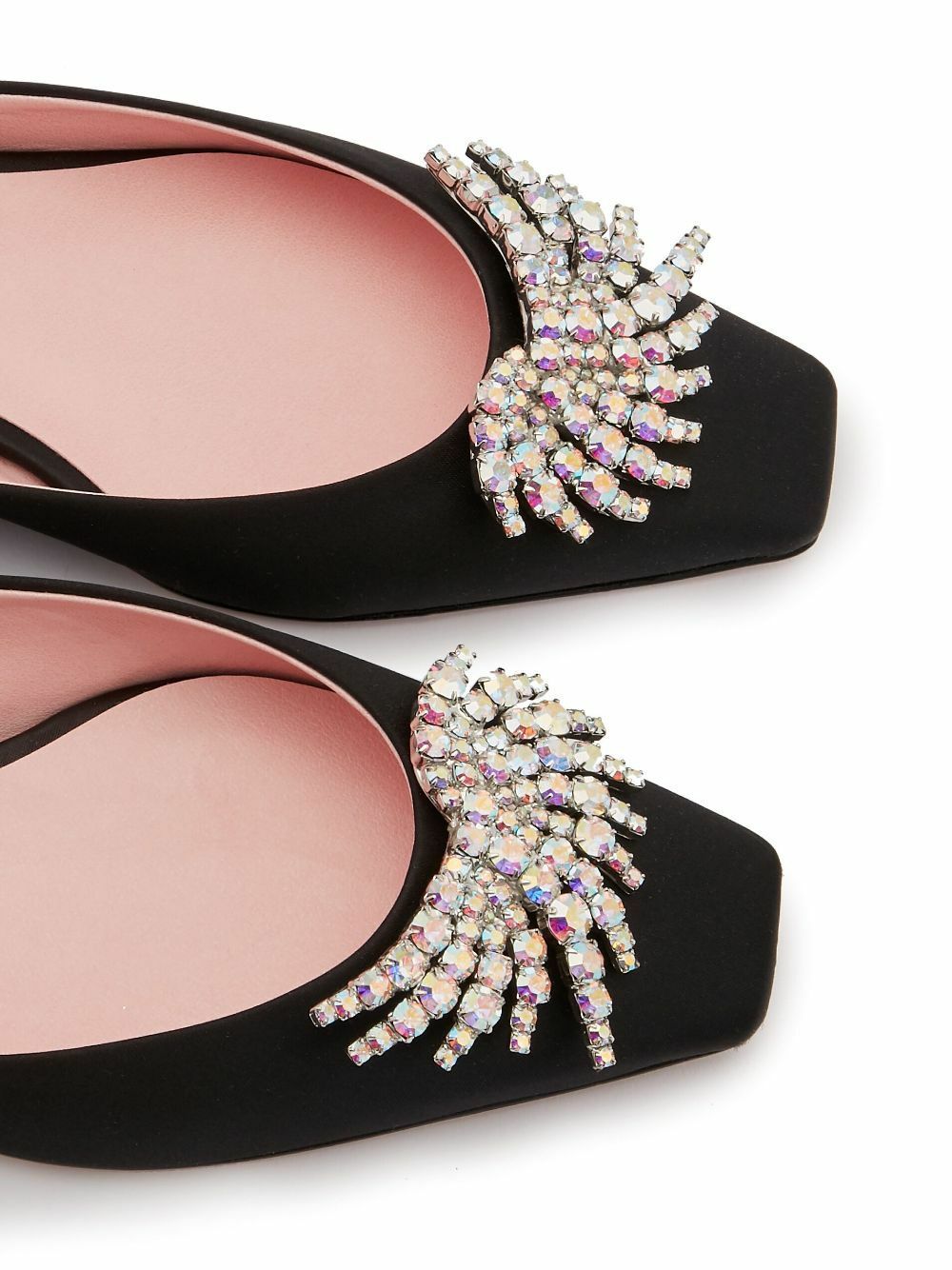 Pīferi Black Drizella Crystal Mules