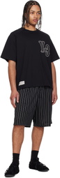 Y-3 Black Mesh Pinstripe Shorts