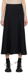 Y's Black Paneled Maxi Skirt