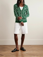 Casablanca - Slim-Fit Metallic Jacquard-Knit Cardigan - Green