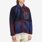 Percival Men's Anderson Tetris Fleece Jacket in Navy
