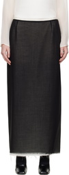 La Collection Black Alvida Raw Midi Skirt