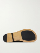 LOEWE - Campo Cracked-Leather Loafers - Black