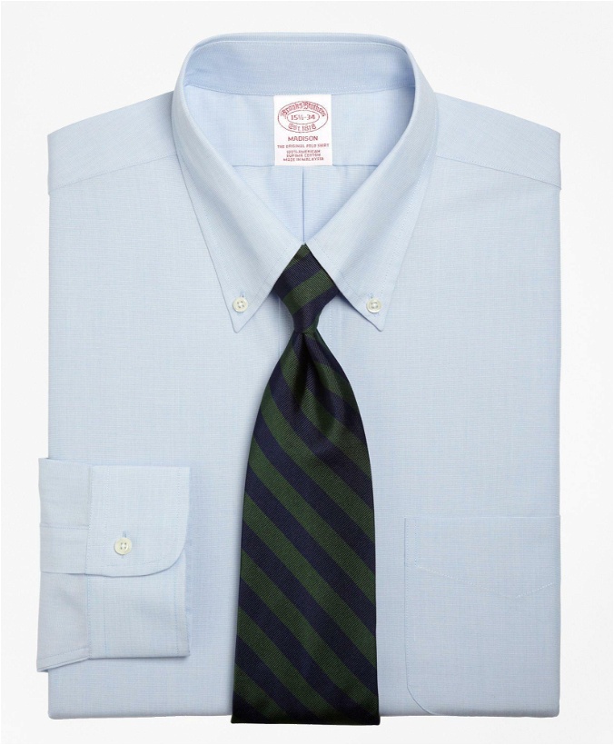 Photo: Brooks Brothers Men's Madison Relaxed-Fit Dress Shirt, Button-Down Collar | Light Blue