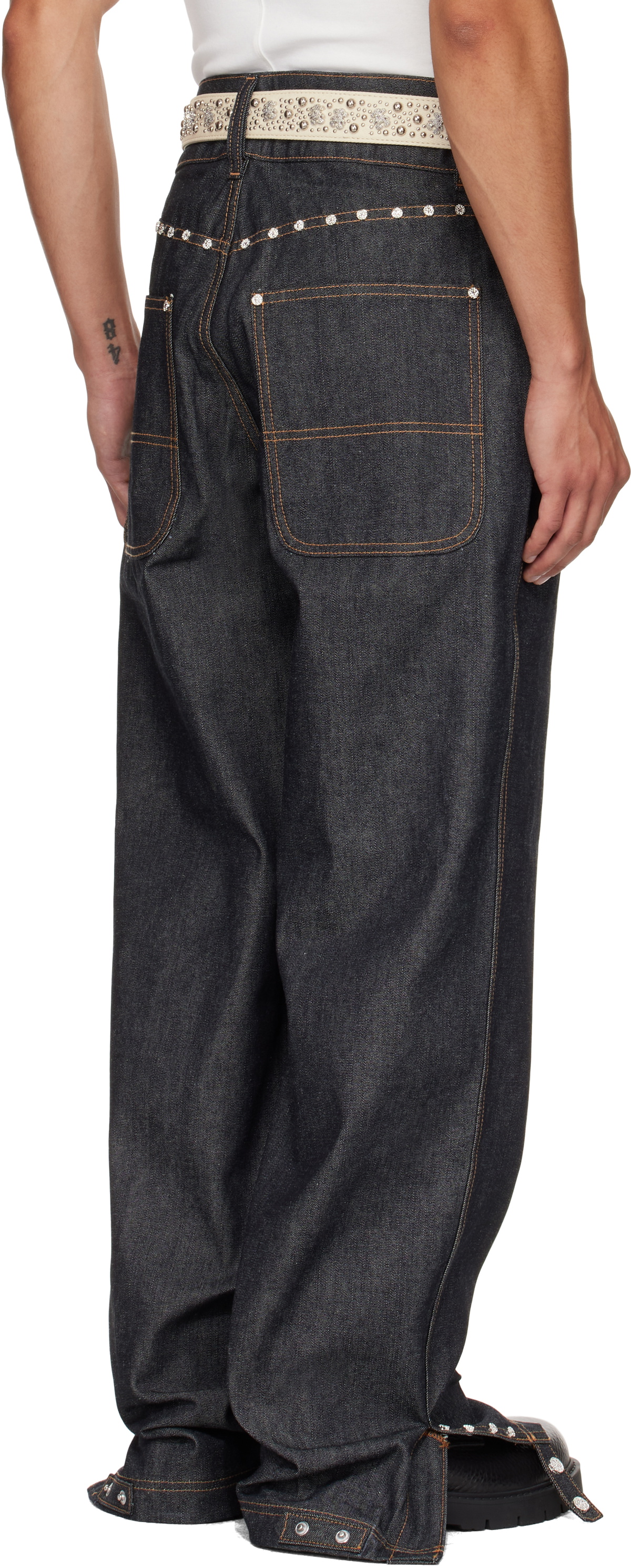 Veneda Carter SSENSE Exclusive Navy Studded Jeans