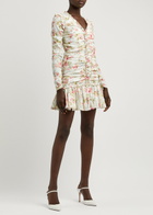 Needle & Thread Enchanted Garden Floral-print Mini Dress White