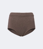 Magda Butrym Ribbed-knit cotton shorts