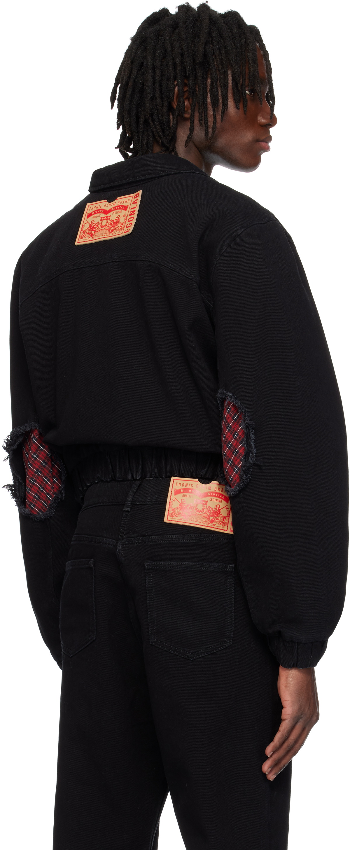 EGONlab Black Lining Denim Bomber Jacket EGONlab