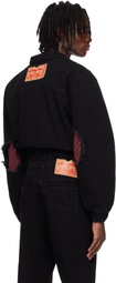 EGONlab Black Lining Denim Bomber Jacket