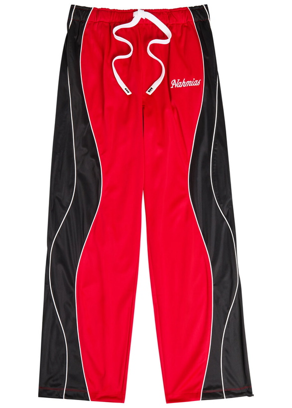 Photo: Nahmias Ollie Logo Panelled Jersey Track Pants Red