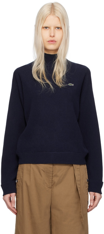 Photo: Lacoste Navy Mock Neck Sweater