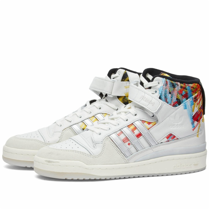 Photo: Adidas Men's Consortium x Jacques Chassaing Forum Hi-Top Sneakers in Crystal White/Core White