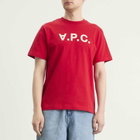 A.P.C. Men's VPC Logo T-Shirt in Red/Ecru