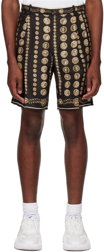 Photo: Dolce & Gabbana Brown Coin Shorts
