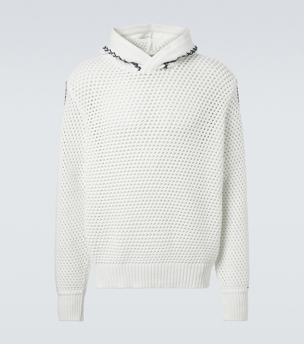 Orlebar Brown Kirk striped crochet cotton-blend hoodie