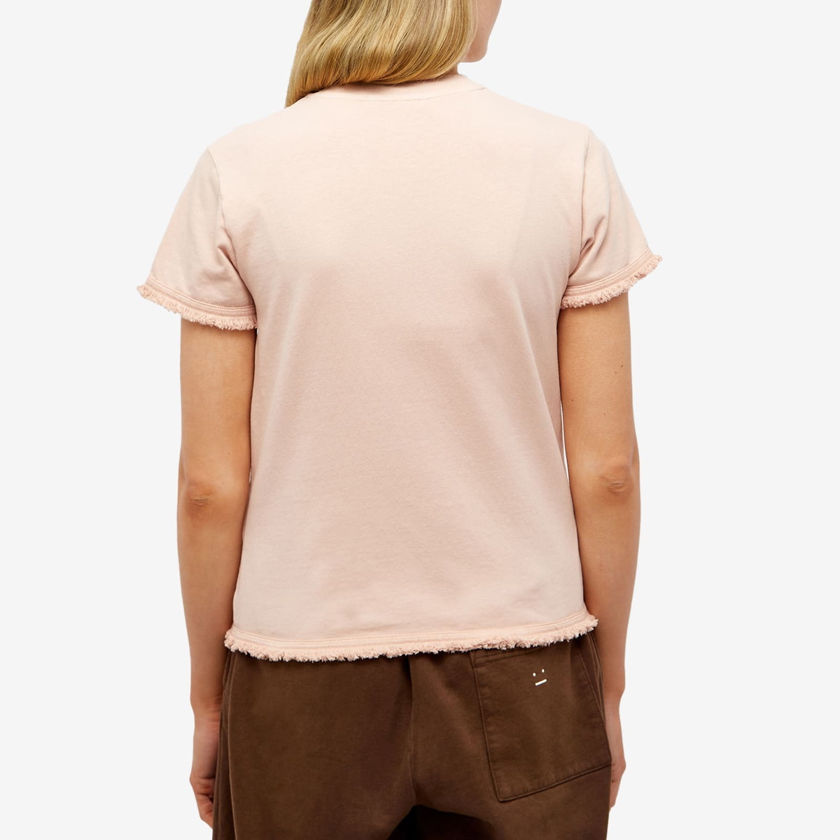 Acne Studios Women's Ebar Broken T-Shirt in Light Pink Acne Studios