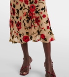 Rodarte Sheer floral velvet devoré slip dress