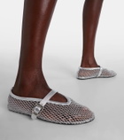 Alaïa Metallic fishnet Mary Jane flats