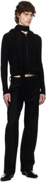 AARON ESH Black Knitted Scarf & Hoodie Set