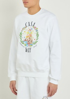 Casablanca Casa Way Printed Cotton Sweatshirt White