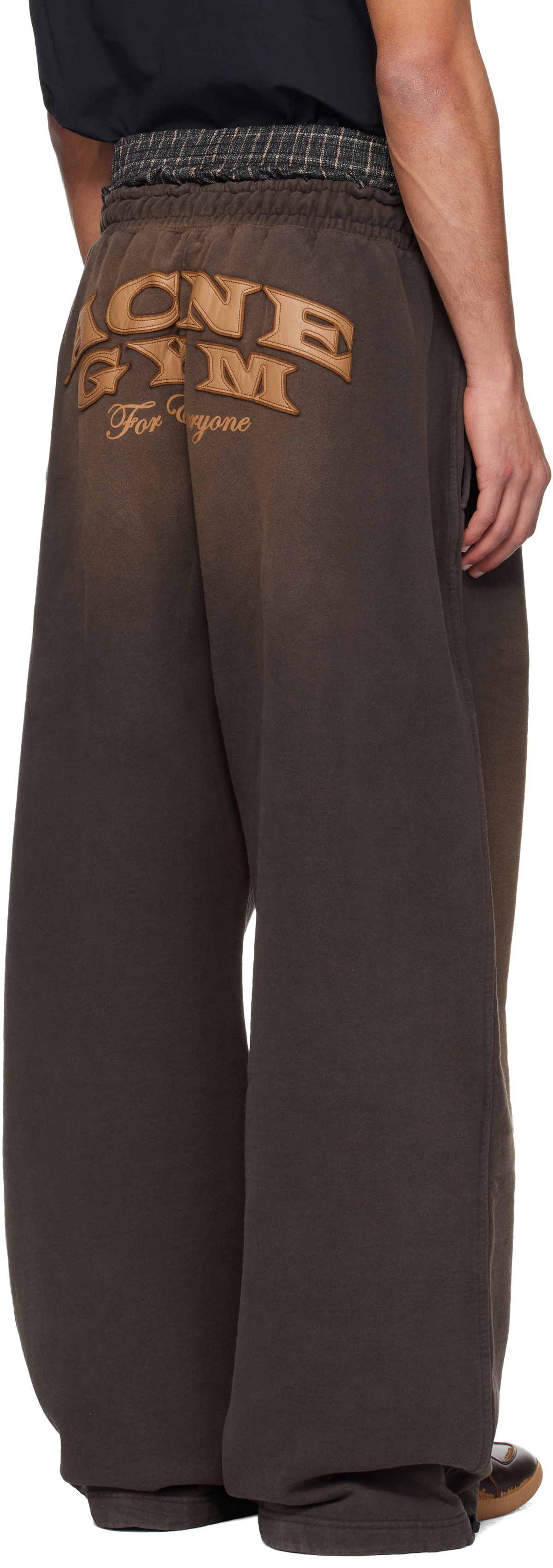 Acne Studios Brown Layered Logo Sweatpants