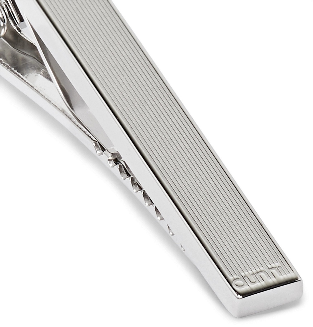 Dunhill   Logo Engraved Sterling Silver Tie Bar   Silver Dunhill