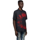 Ksubi Black and Red Dazed Short Sleeve Shirt
