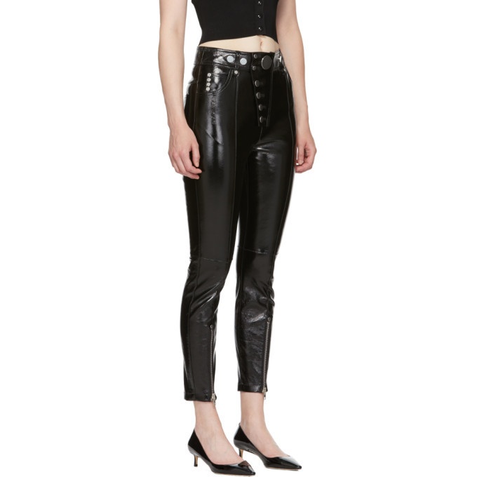 Women Sexy Shiny Patent Leather Pants Wetlook Trousers Leggings Zipper  Crotch | eBay