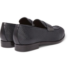 Ermenegildo Zegna - Pelle Tessuta Leather Loafers - Men - Midnight blue