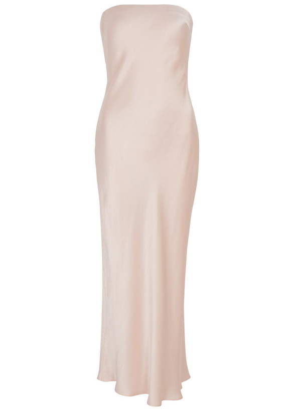 Photo: Bec & Bridge Moon Dance Strapless Satin Maxi Dress Light Pink