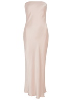 Bec & Bridge Moon Dance Strapless Satin Maxi Dress Light Pink