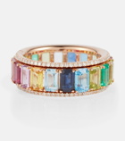 Shay Jewelry Rainbow Pavé Border Eternity 18kt gold ring with diamonds and gemstones