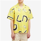 Jacquemus Men's Jean Monogram Vacation Shirt in Yellow/Black