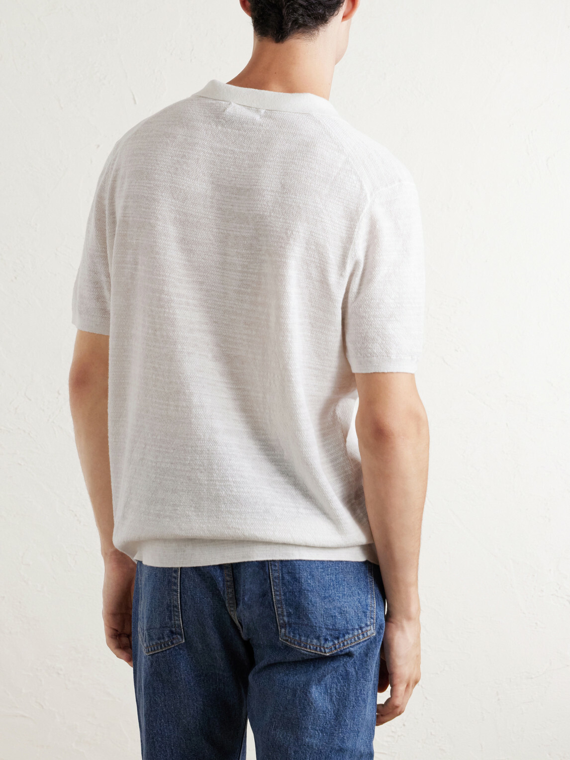 Polo Ralph Lauren - Logo-Embroidered Cotton and Linen-Blend Polo Shirt - White
