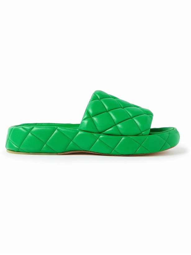 Photo: Bottega Veneta - Quilted Leather Slides - Green