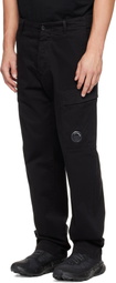 C.P. Company Black Stretch Sateen Regular Cargo Pants