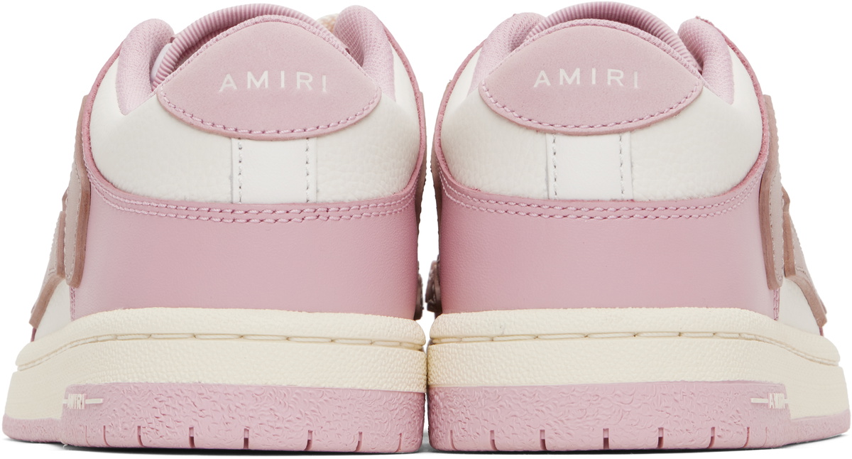 AMIRI White & Pink Skel-Top Low Sneakers Amiri